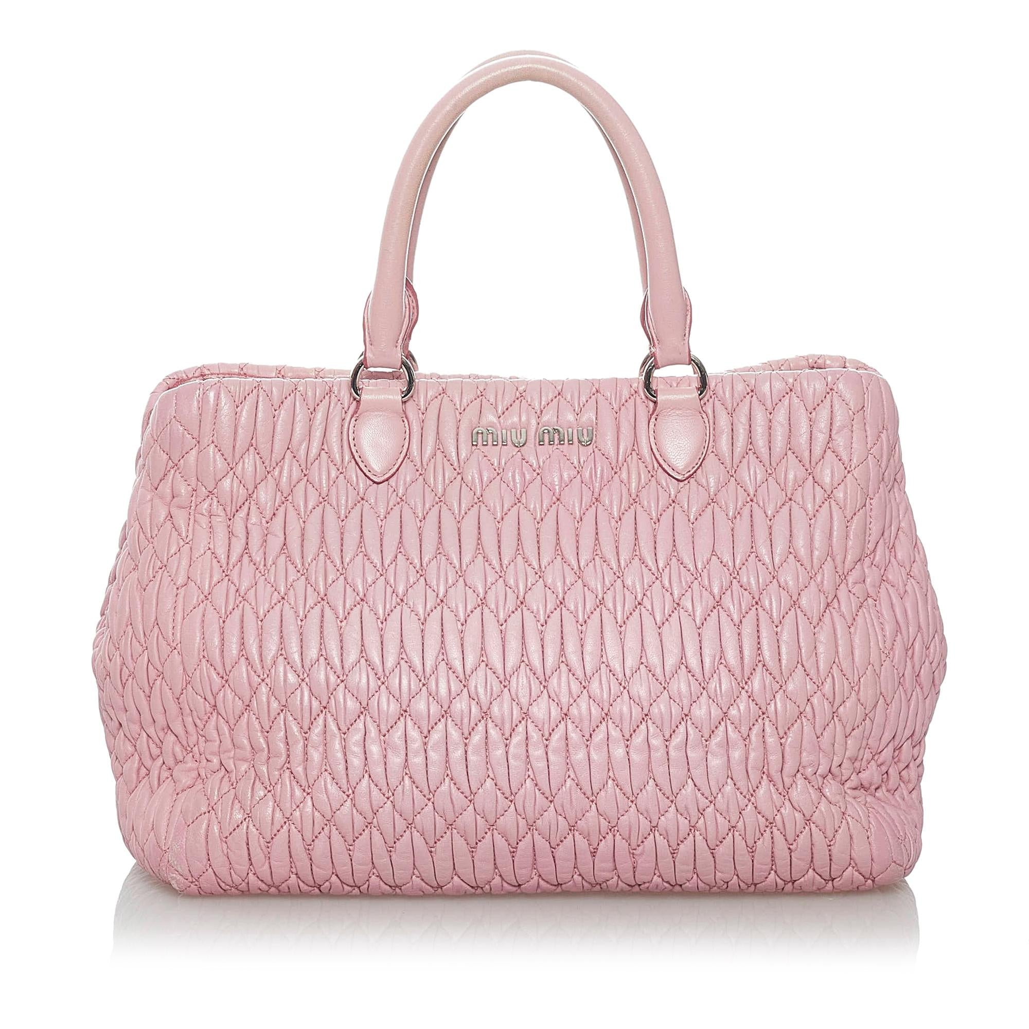 Miu Miu Matelasse Lambskin Leather Satchel (SHG-30245)