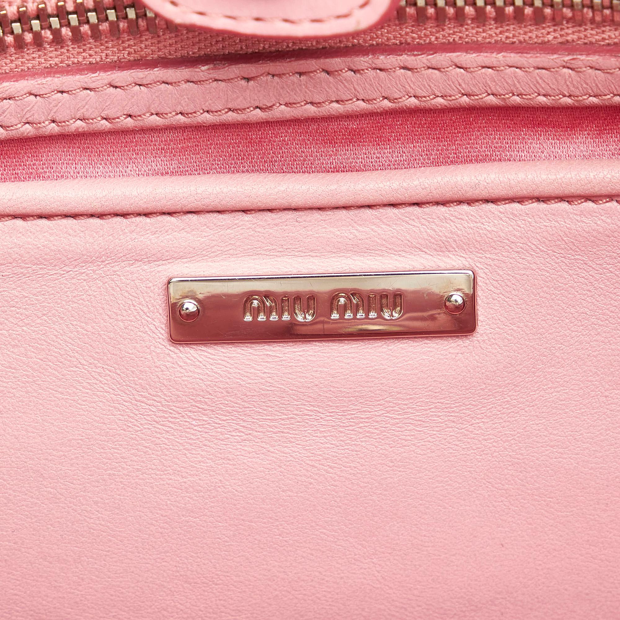 Miu Miu Matelasse Lambskin Leather Satchel (SHG-30245)