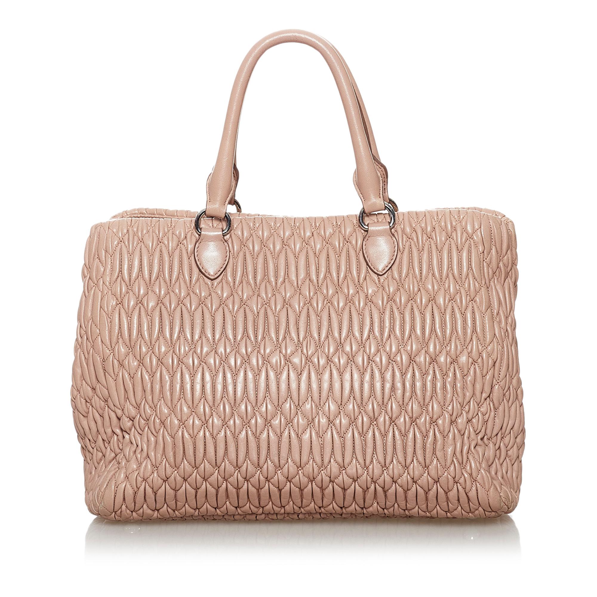 Miu Miu Matelasse Lambskin Leather Satchel (SHG-30323)