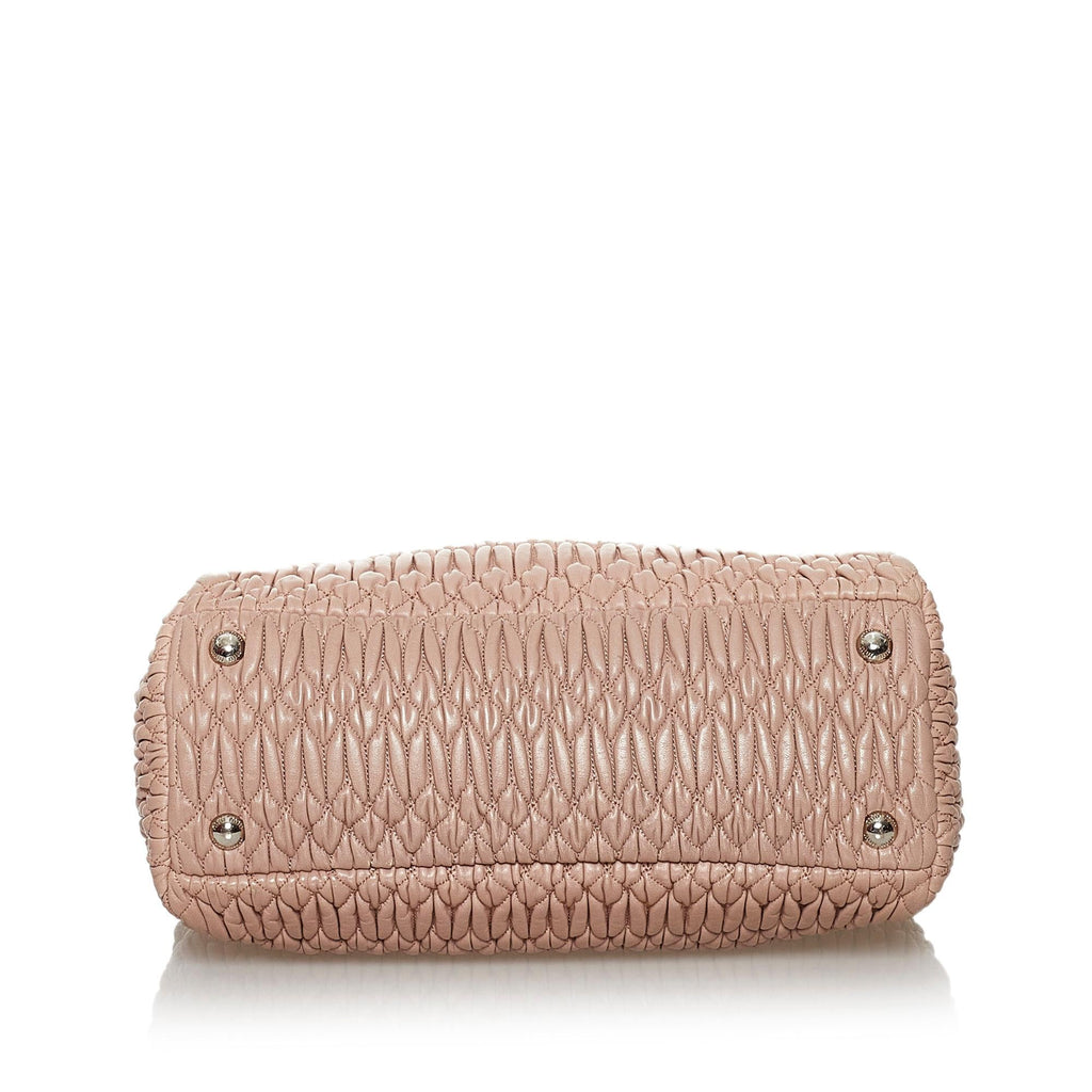 Miu Miu Matelasse Lambskin Leather Satchel (SHG-30323)