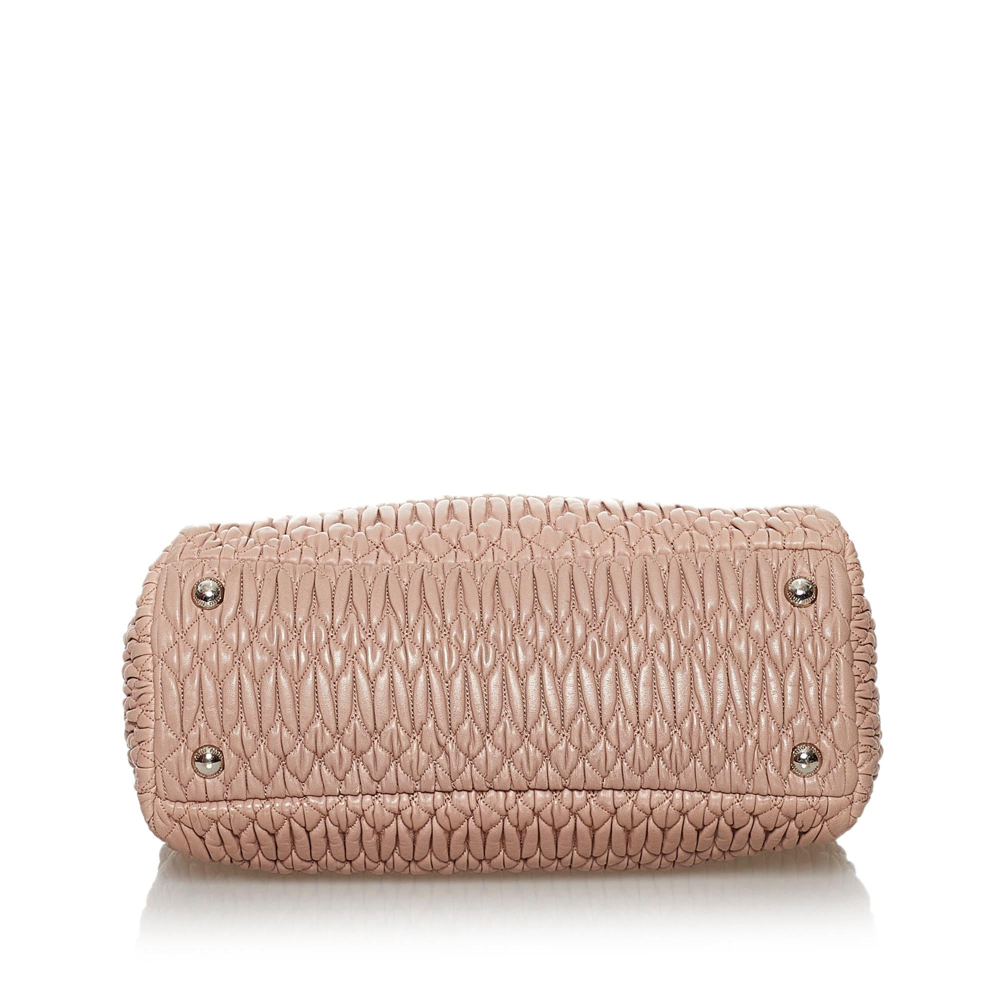 Miu Miu Matelasse Lambskin Leather Satchel (SHG-30323)