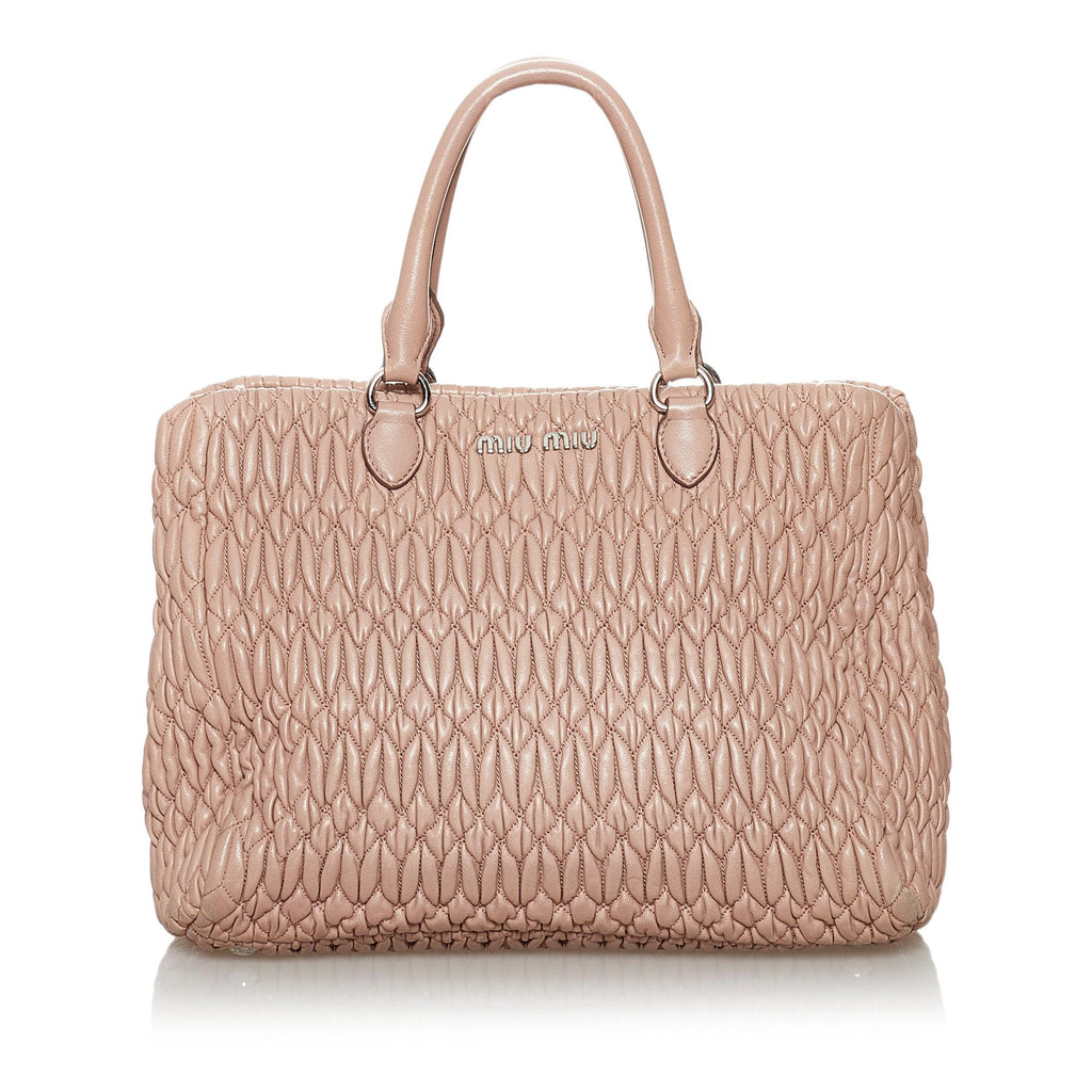 Miu Miu Matelasse Lambskin Leather Satchel (SHG-30323)