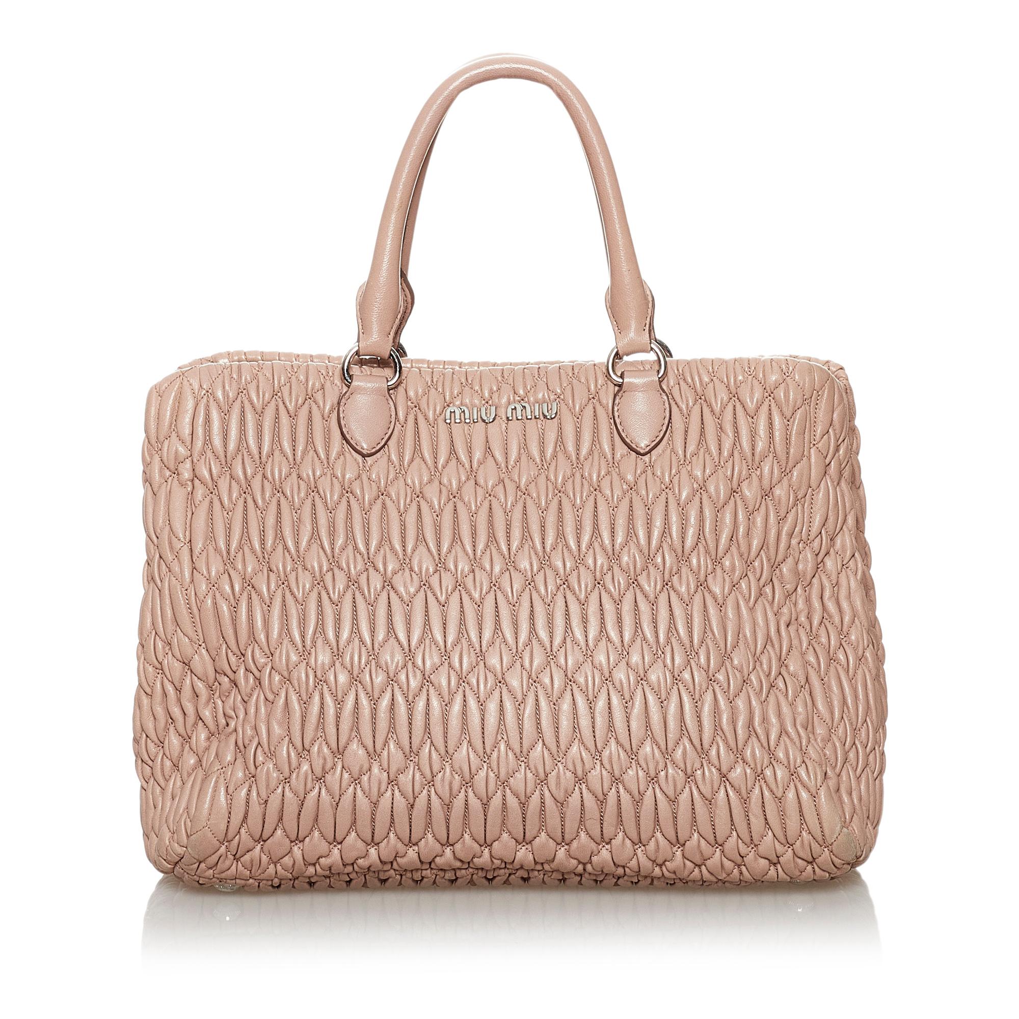 Miu Miu Matelasse Lambskin Leather Satchel (SHG-30323)