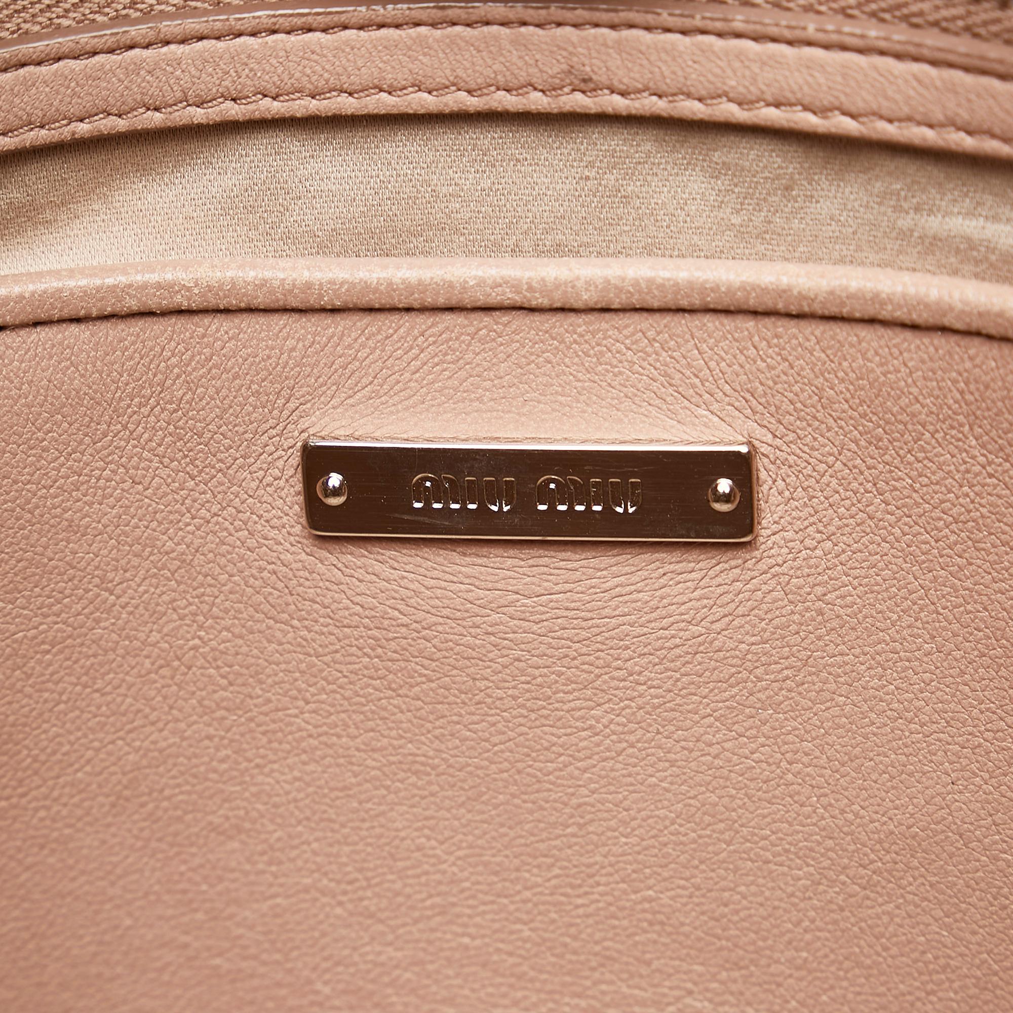 Miu Miu Matelasse Lambskin Leather Satchel (SHG-30323)