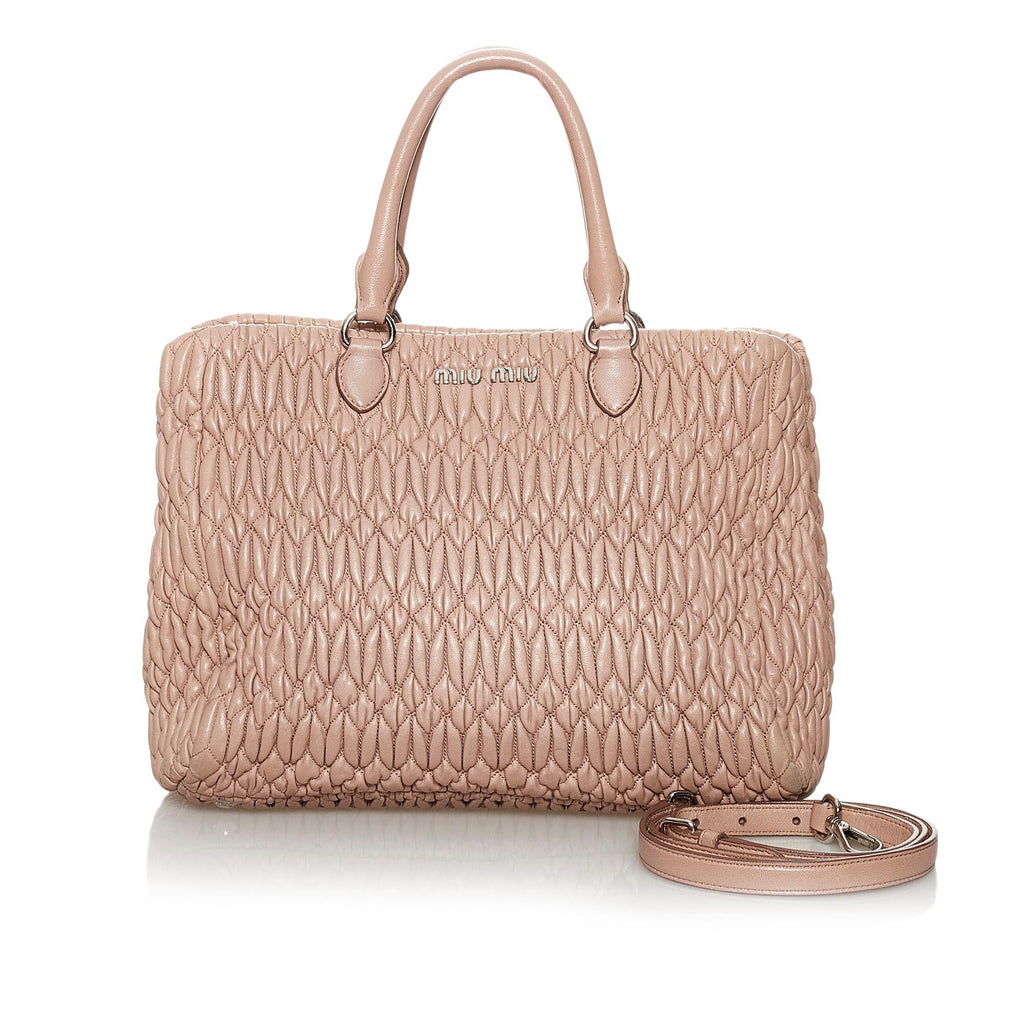 Miu Miu Matelasse Lambskin Leather Satchel (SHG-30323)