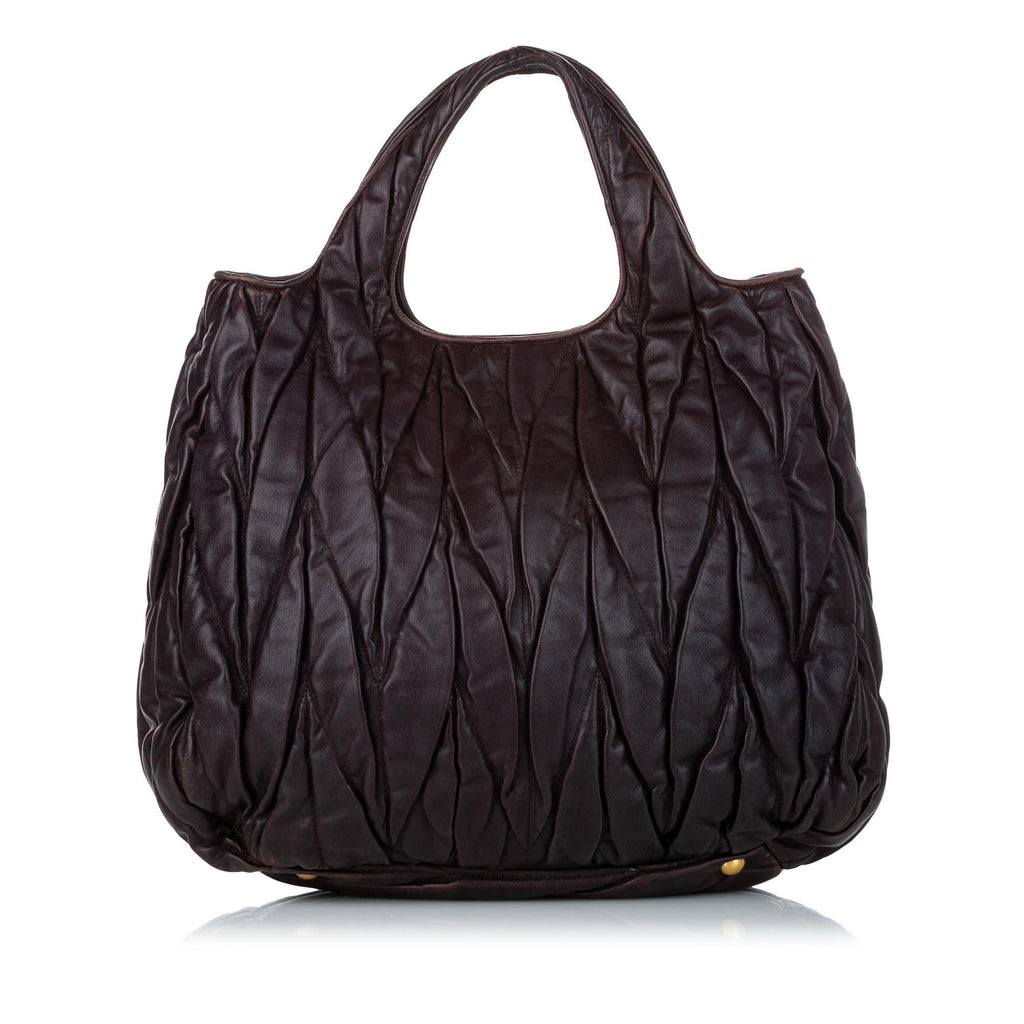 Miu Miu Matelasse Lambskin Leather Satchel (SHG-30871)