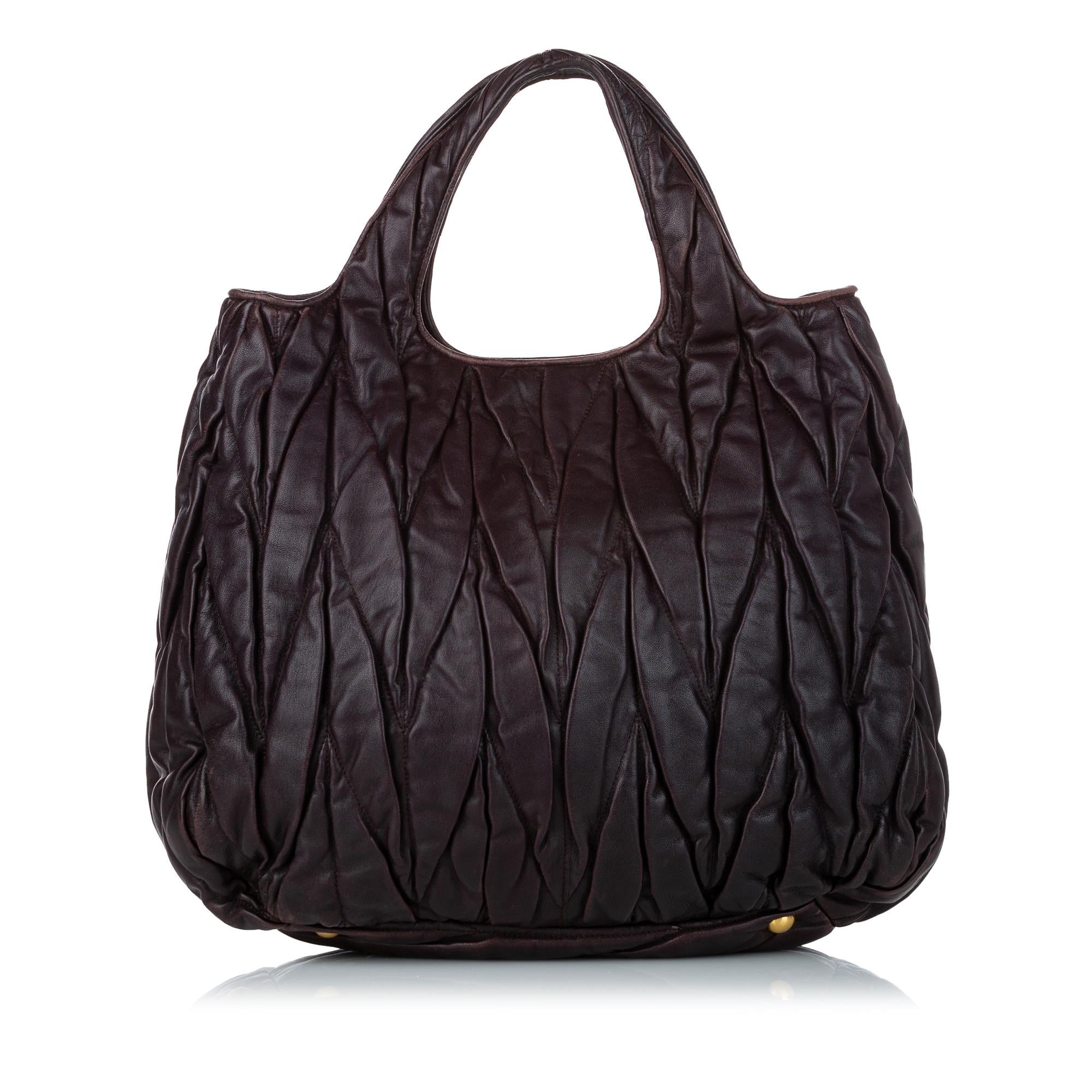 Miu Miu Matelasse Lambskin Leather Satchel (SHG-30871)
