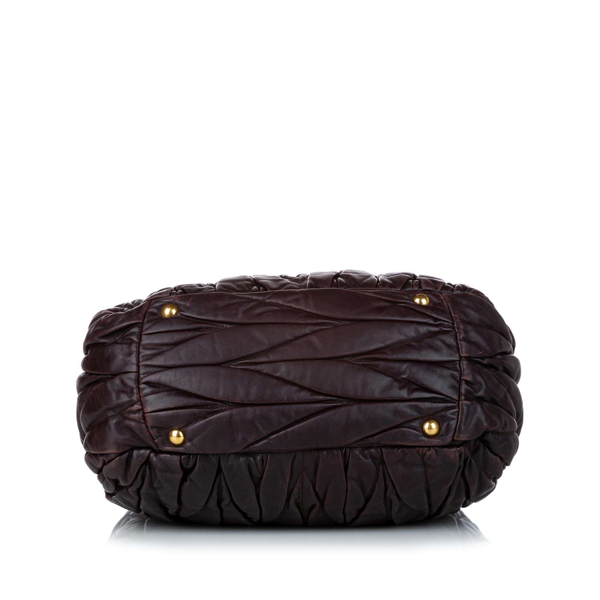 Miu Miu Matelasse Lambskin Leather Satchel (SHG-30871)
