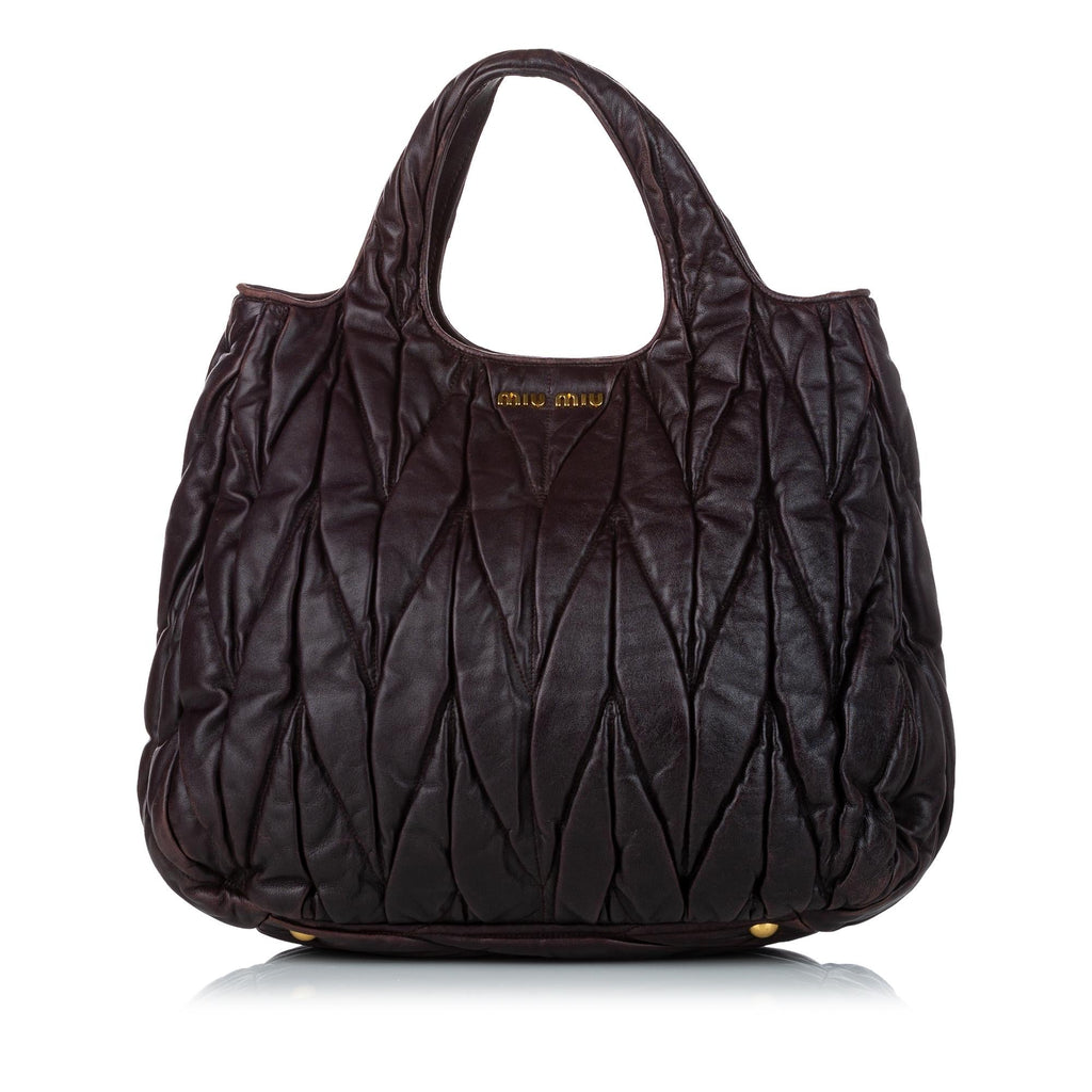 Miu Miu Matelasse Lambskin Leather Satchel (SHG-30871)
