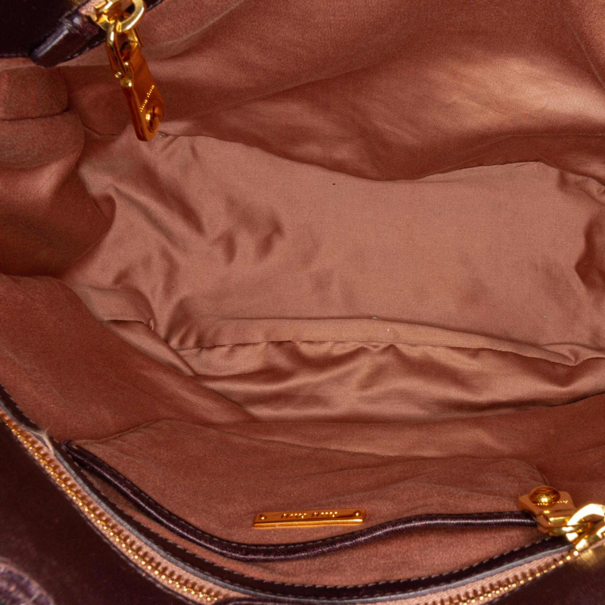 Miu Miu Matelasse Lambskin Leather Satchel (SHG-30871)
