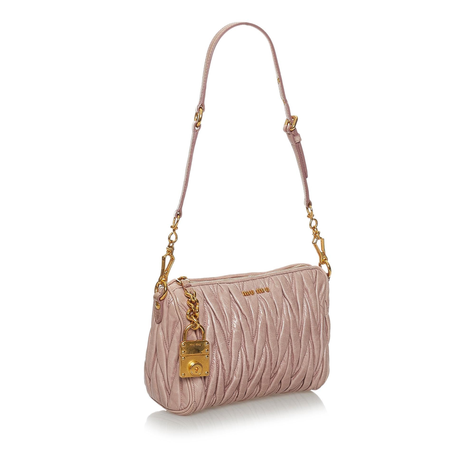 Miu Miu Matelasse Leather Baguette (SHG-31237)