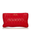Miu Miu Matelasse Leather Clutch Bag (SHG-28884)