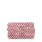 Miu Miu Matelasse Leather Crystal Flap Bag (SHF-19226)