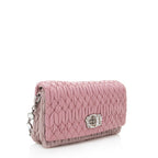 Miu Miu Matelasse Leather Crystal Flap Bag (SHF-19226)