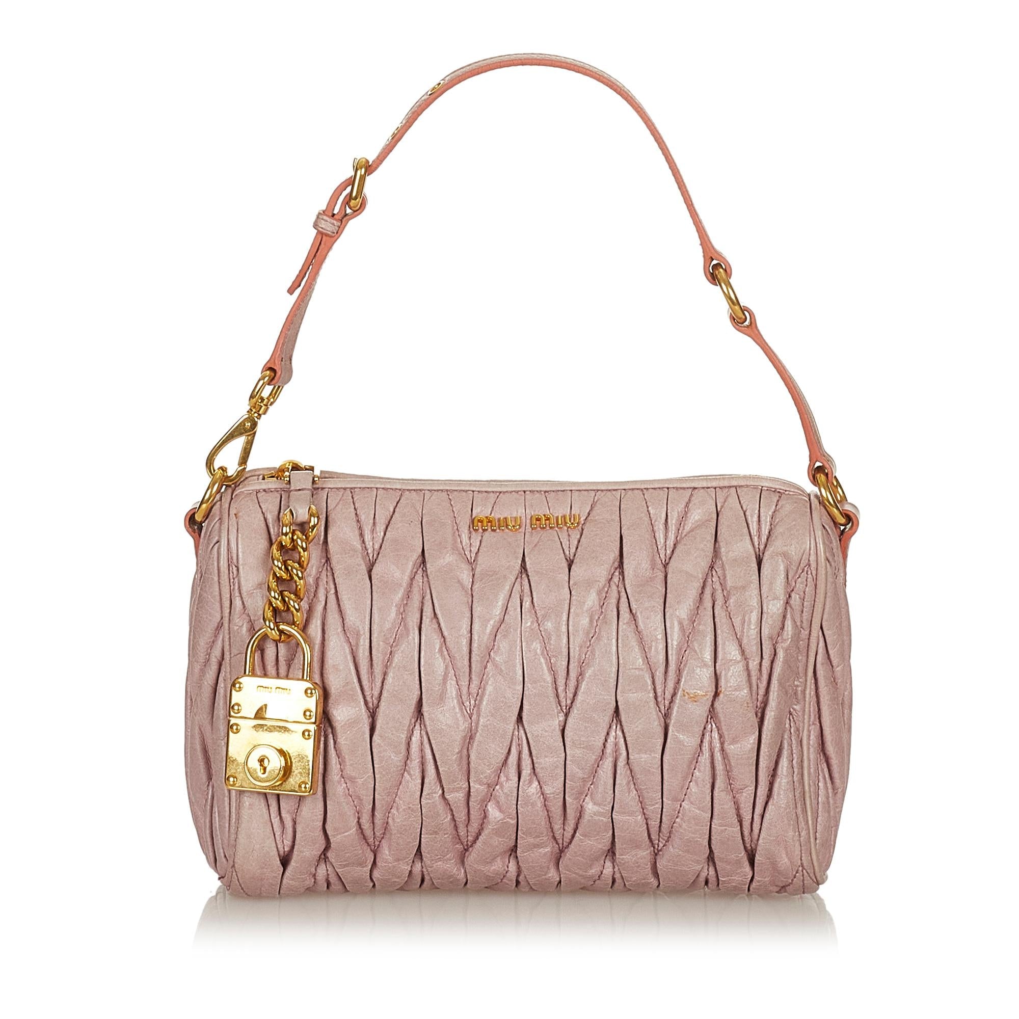 Miu Miu Matelasse Leather Handbag (SHG-26773)