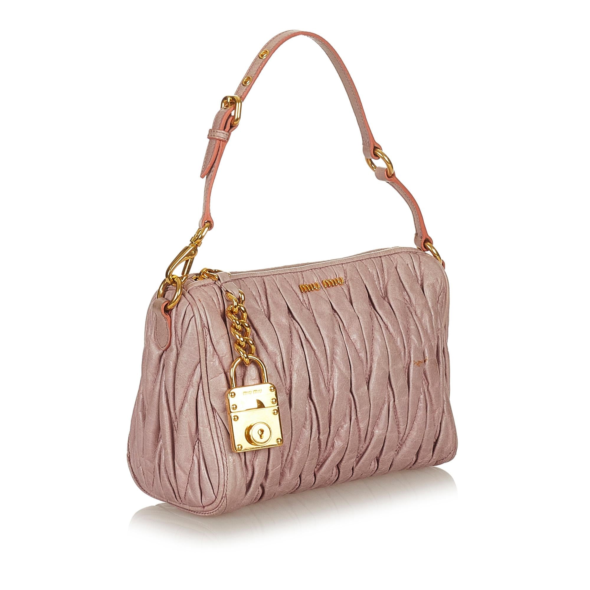 Miu Miu Matelasse Leather Handbag (SHG-26773)