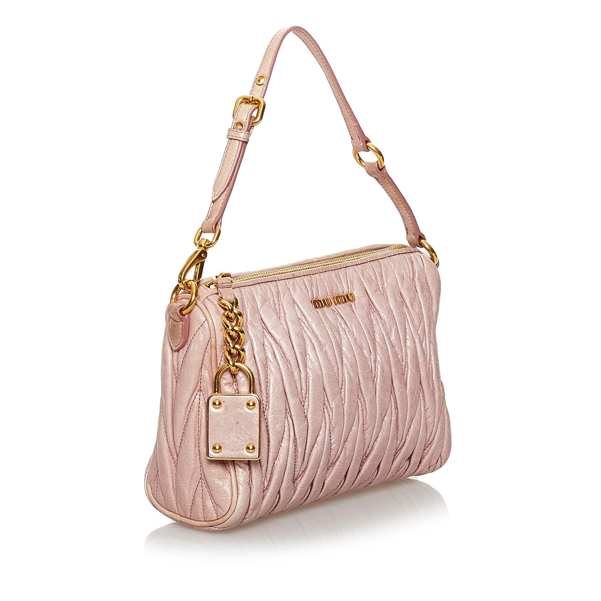 Miu Miu Matelasse Leather Handbag (SHG-30384)