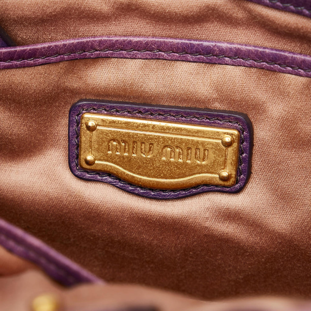 Miu Miu Matelasse Leather Satchel (SHG-24654)