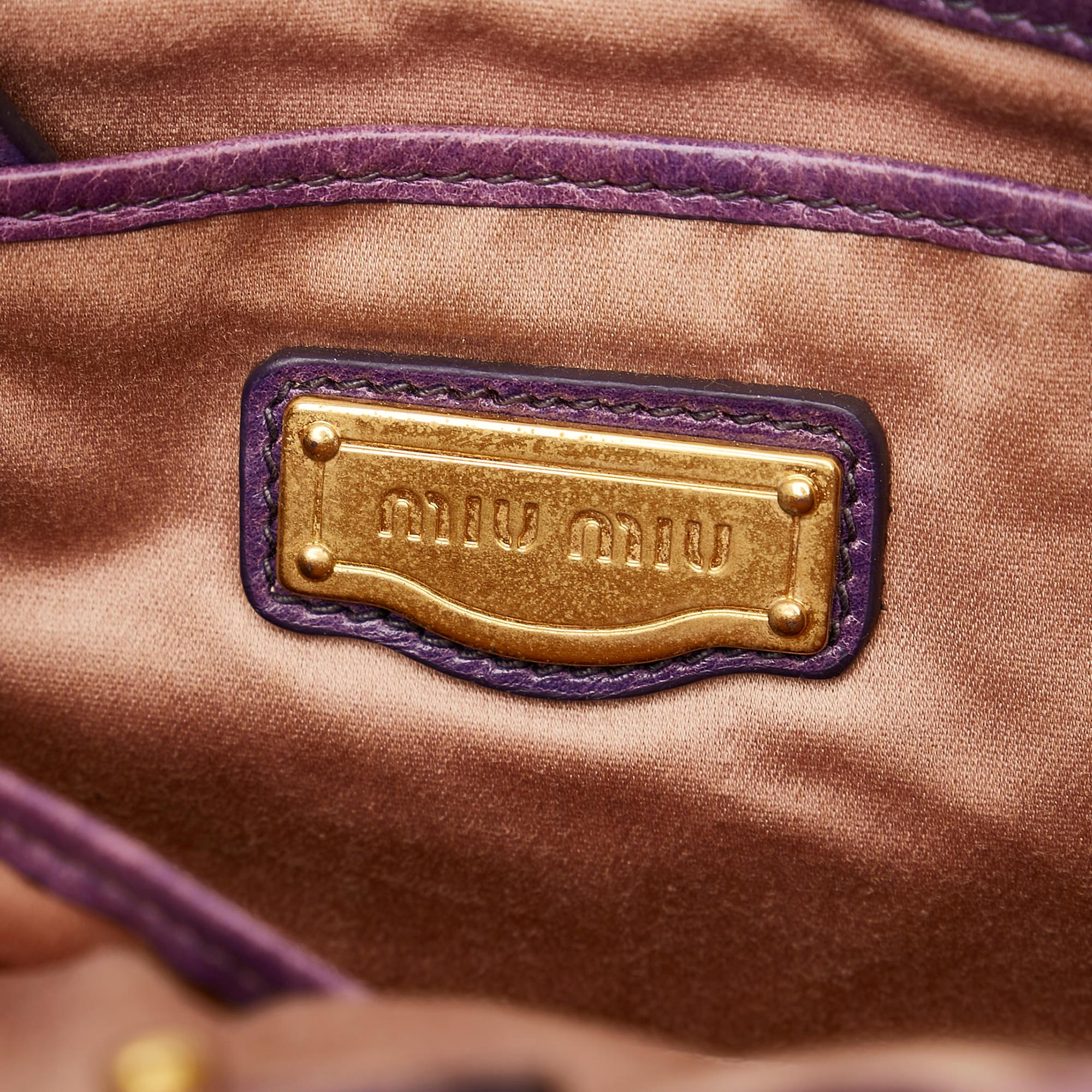 Miu Miu Matelasse Leather Satchel (SHG-24654)