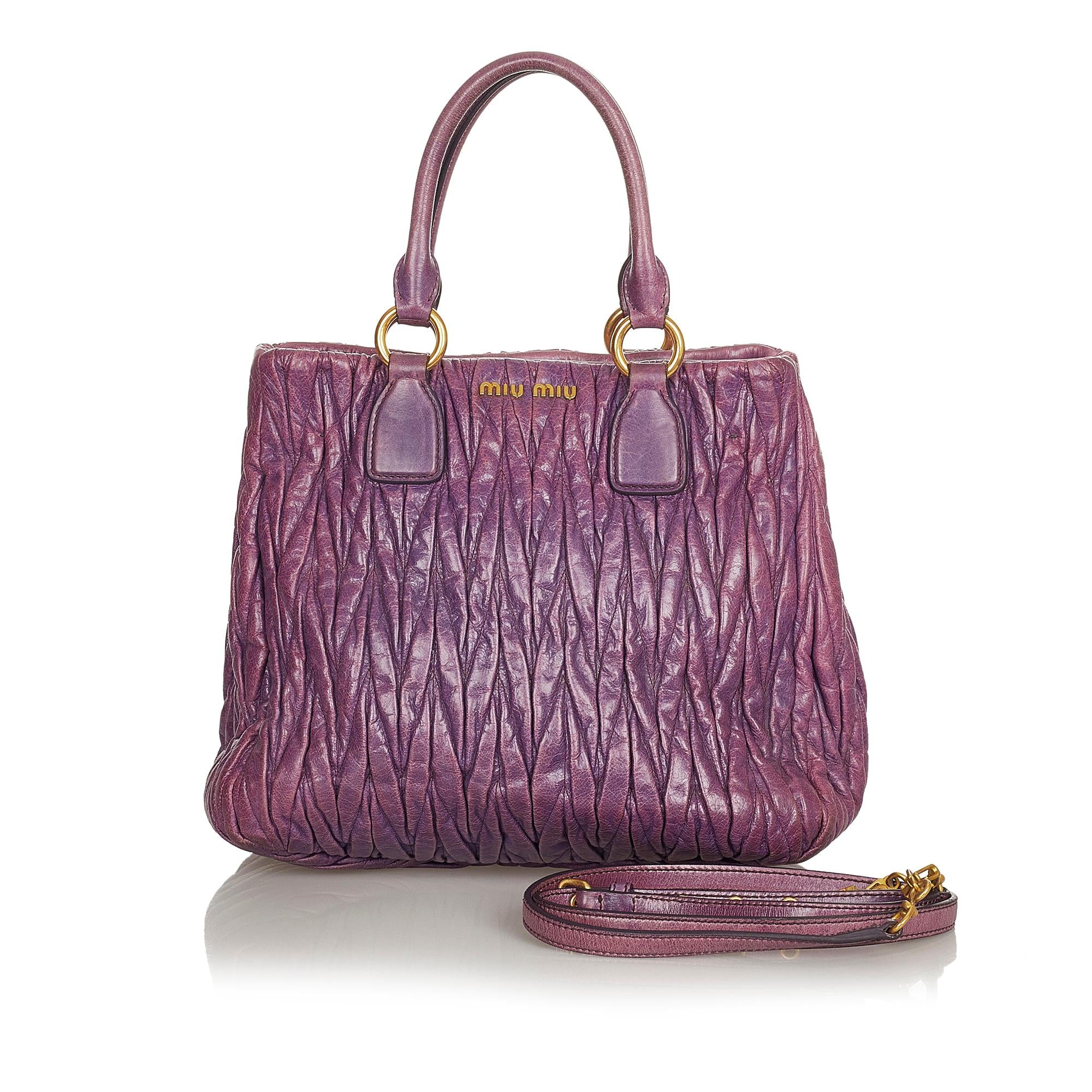 Miu Miu Matelasse Leather Satchel (SHG-24654)