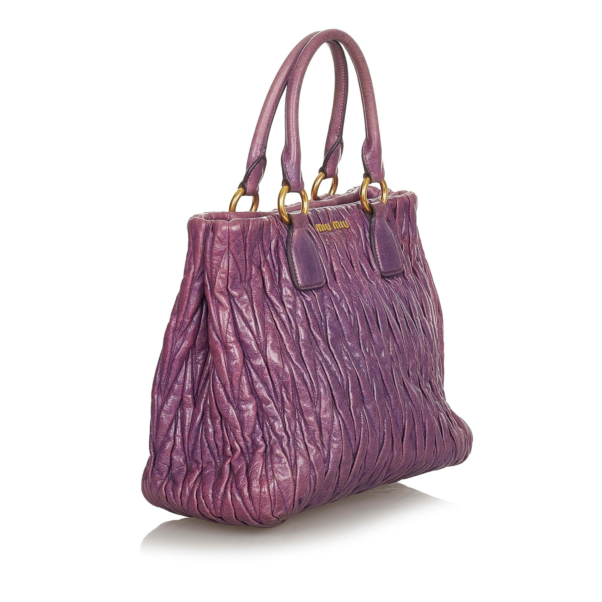 Miu Miu Matelasse Leather Satchel (SHG-24654)
