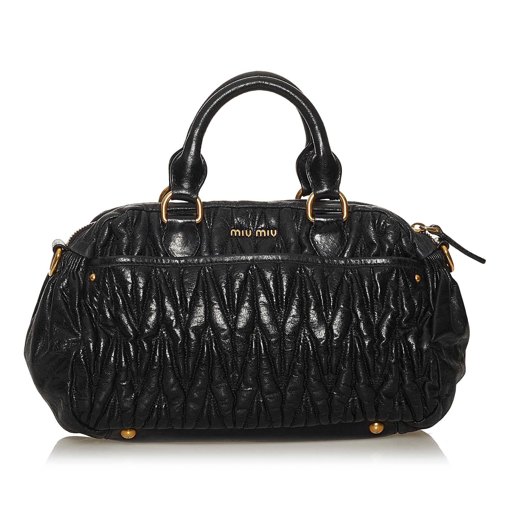 Miu Miu Matelasse Leather Satchel (SHG-28743)