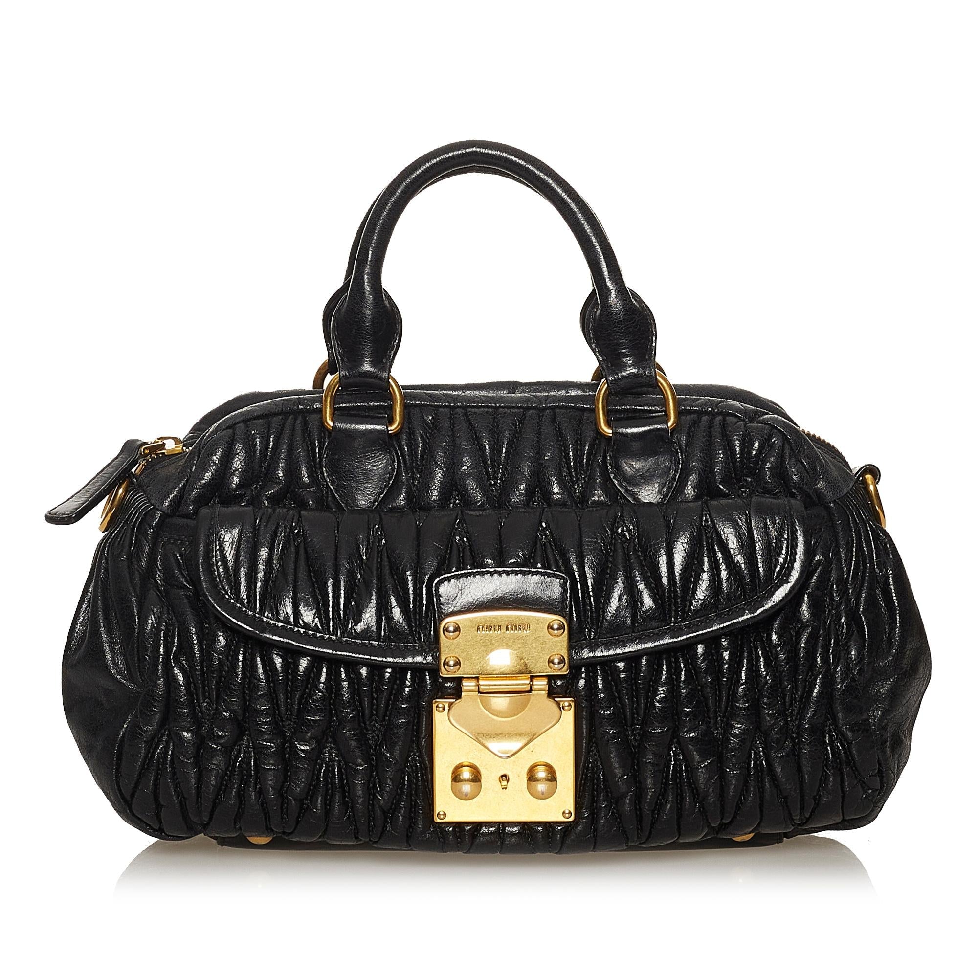 Miu Miu Matelasse Leather Satchel (SHG-28743)
