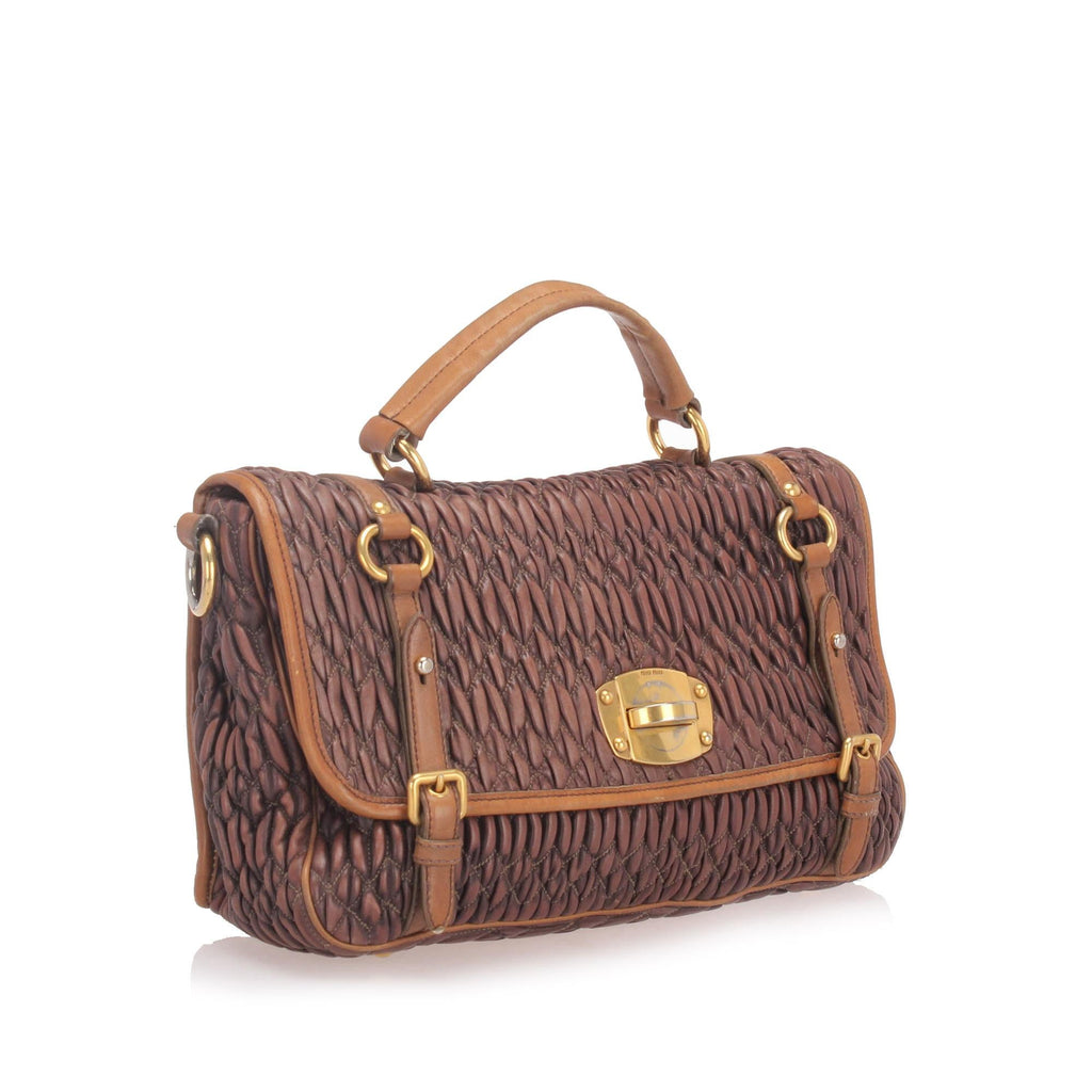 Miu Miu Matelasse Leather Satchel (SHG-29953)
