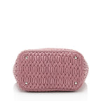 Miu Miu Matelasse Leather Crystal Chain Tote (SHF-8t8m1z)