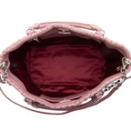 Miu Miu Matelasse Leather Crystal Chain Tote (SHF-8t8m1z)