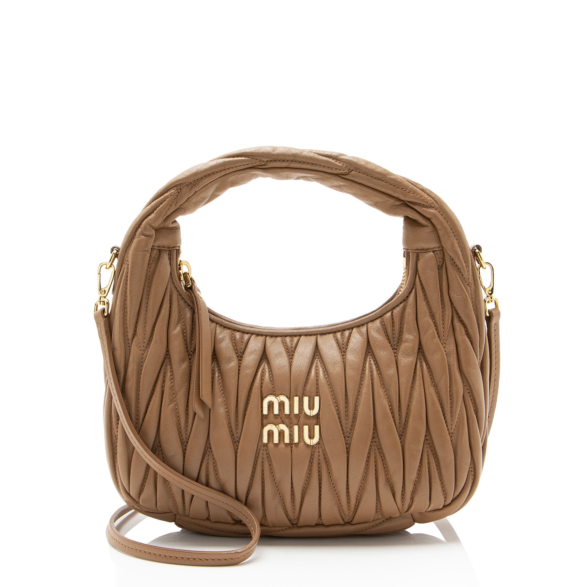 Miu Miu Matelasse Leather Wander Hobo