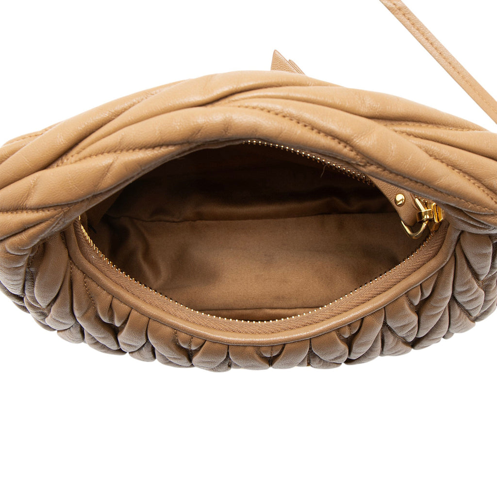 Miu Miu Matelasse Leather Wander Hobo