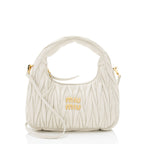 Miu Miu Matelasse Leather Wander Mini Hobo (SHF-uq6TOu)