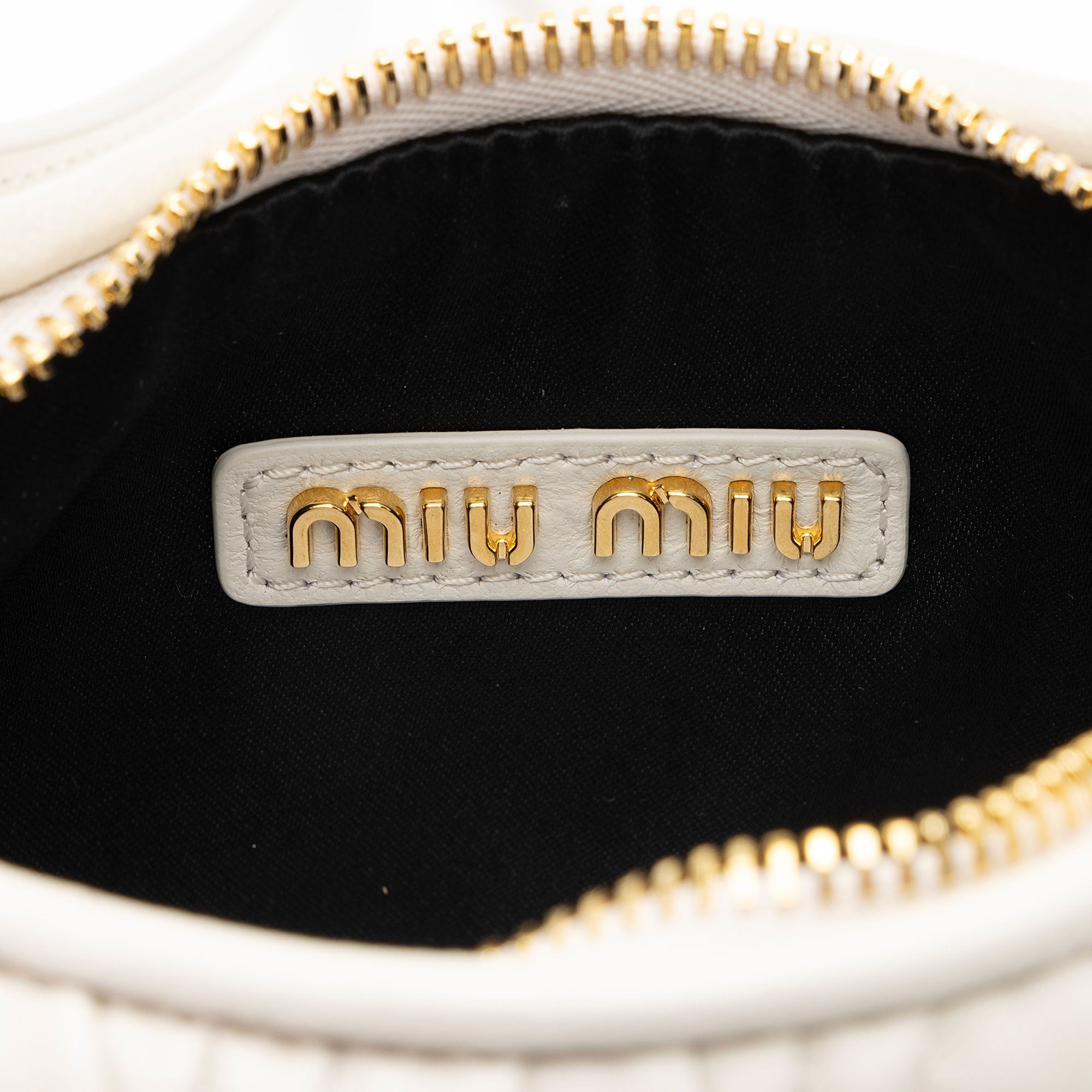 Miu Miu Matelasse Leather Wander Mini Hobo (SHF-uq6TOu)