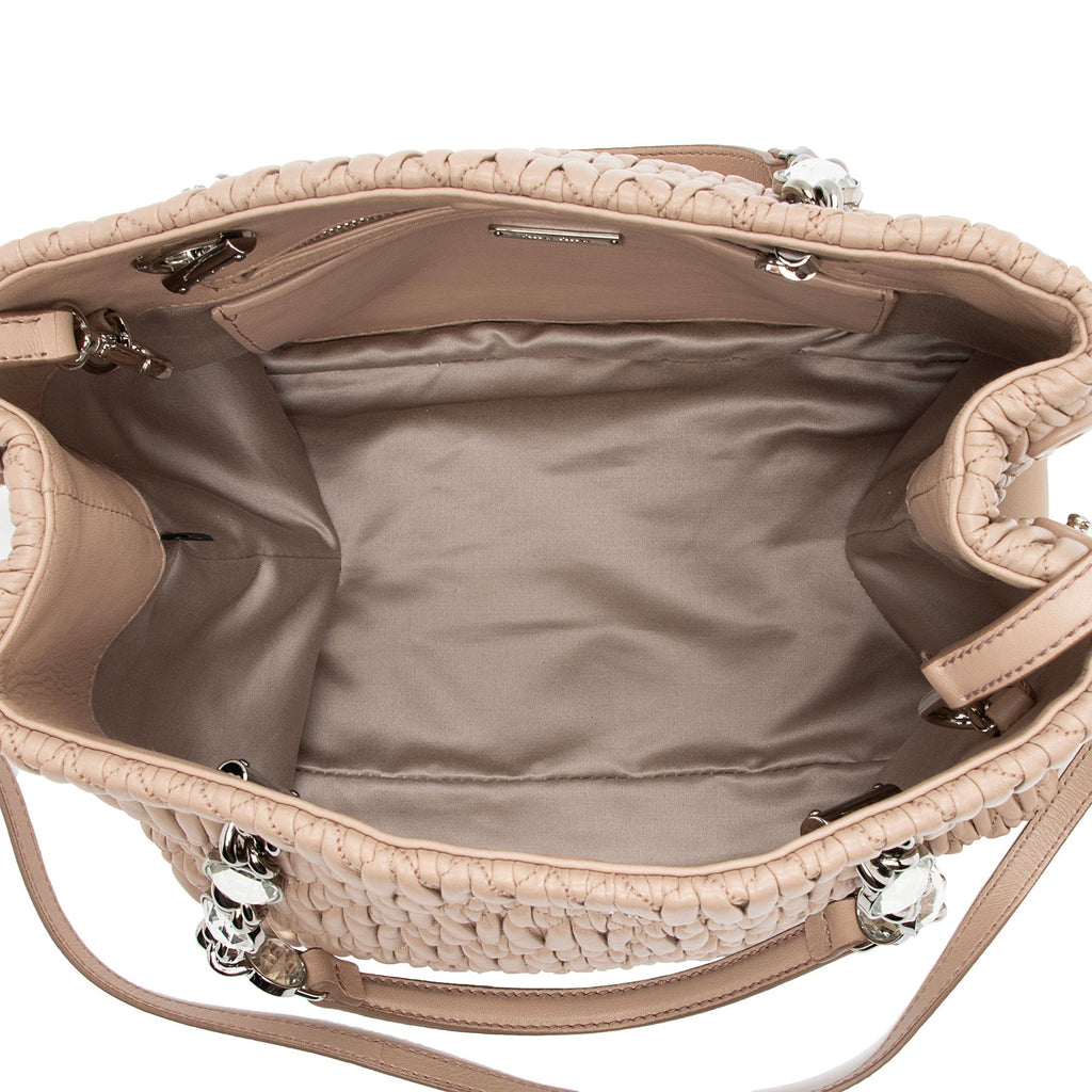 Miu Miu Matelasse Nappa Leather Crystal Tote (SHF-HoaF4F)