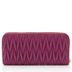 Miu Miu Matelasse Nappa Leather Zip Around Wallet (SHF-OPW9JE)