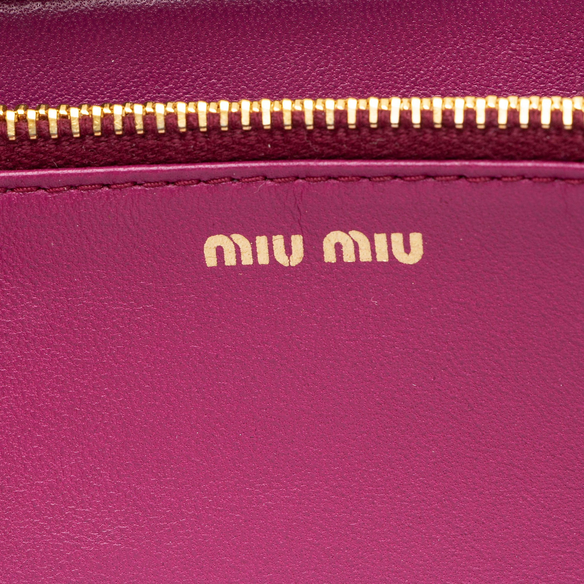 Miu Miu Matelasse Nappa Leather Zip Around Wallet (SHF-OPW9JE)