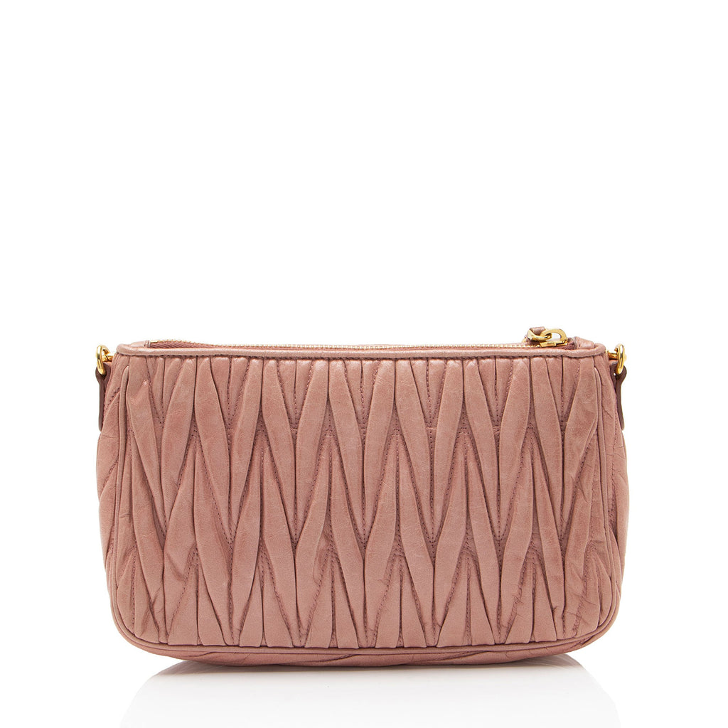 Miu Miu Matelasse Nappa Lux Charm Pochette
