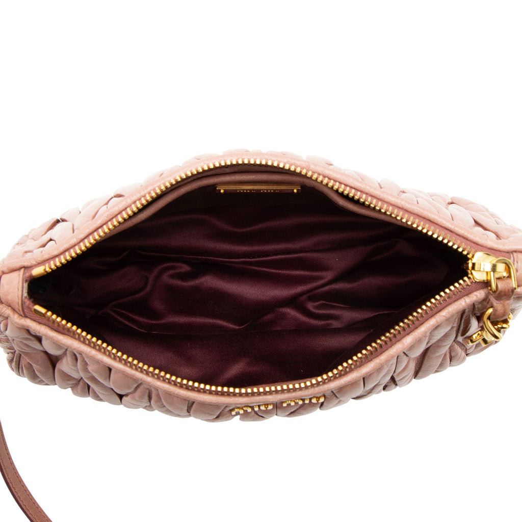 Miu Miu Matelasse Nappa Lux Charm Pochette
