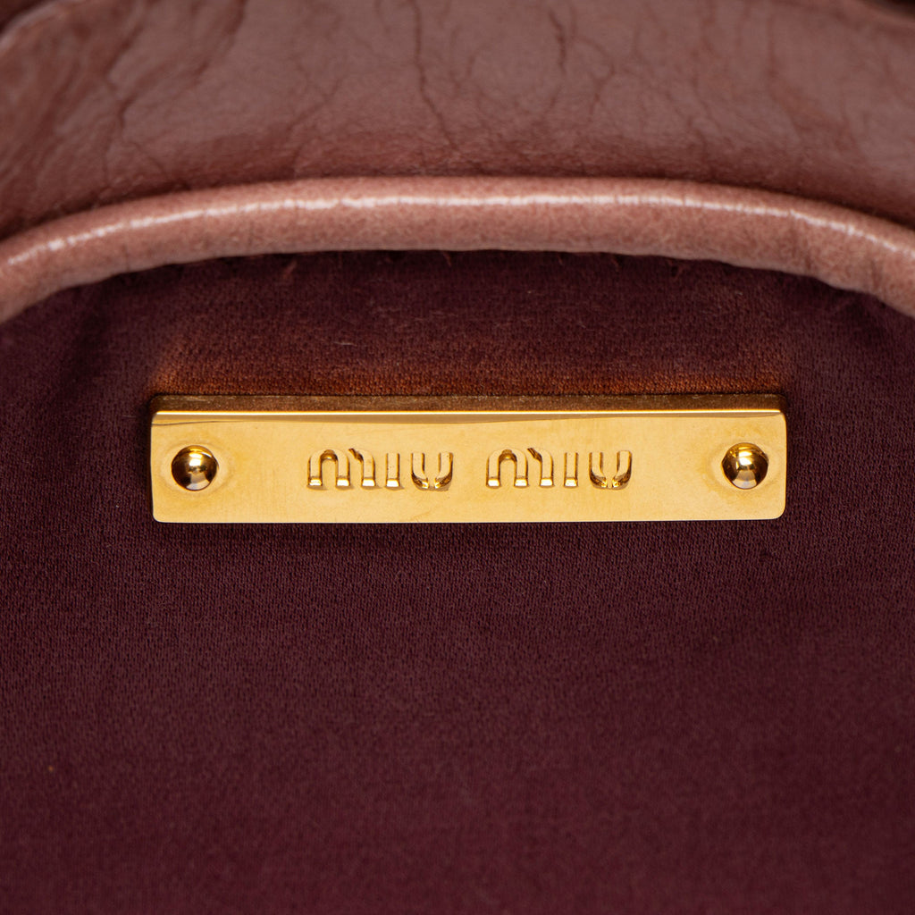 Miu Miu Matelasse Nappa Lux Charm Pochette