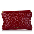 Miu Miu Matelasse Patent Leather Frame Clutch Bag (SHG-25268)