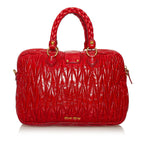 Miu Miu Matelasse Patent Leather Satchel (SHG-29145)