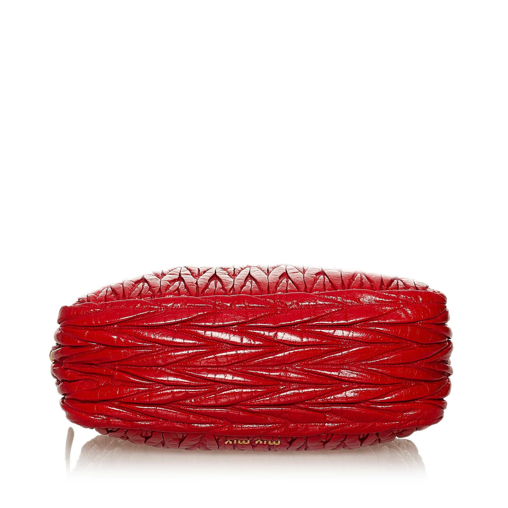 Miu Miu Matelasse Patent Leather Satchel (SHG-29145)