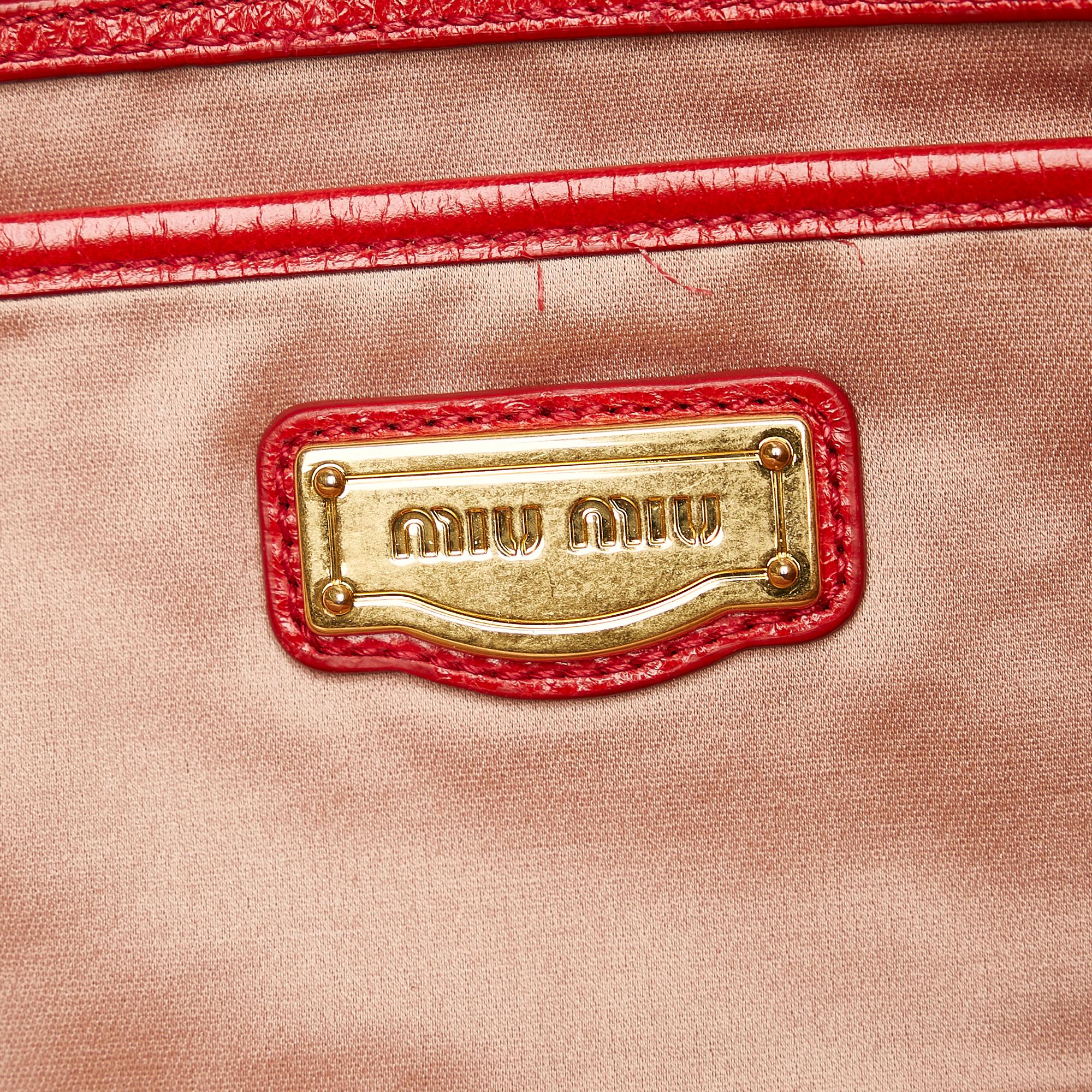 Miu Miu Matelasse Patent Leather Satchel (SHG-29145)