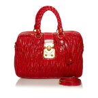 Miu Miu Matelasse Patent Leather Satchel (SHG-29145)