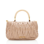 Miu Miu Matelasse Patent Leather Top Handle Flap Bag - FINAL SALE (SHF-20857)