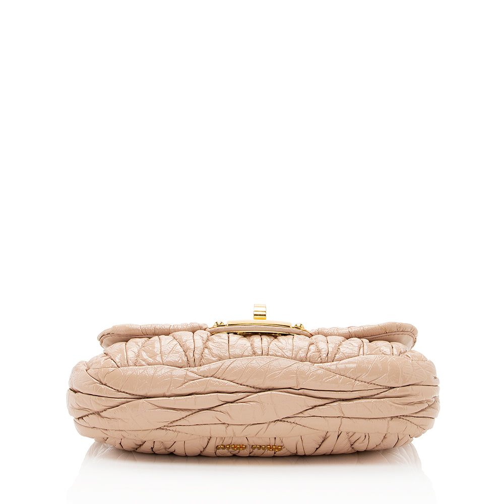 Miu Miu Matelasse Patent Leather Top Handle Flap Bag - FINAL SALE (SHF-20857)
