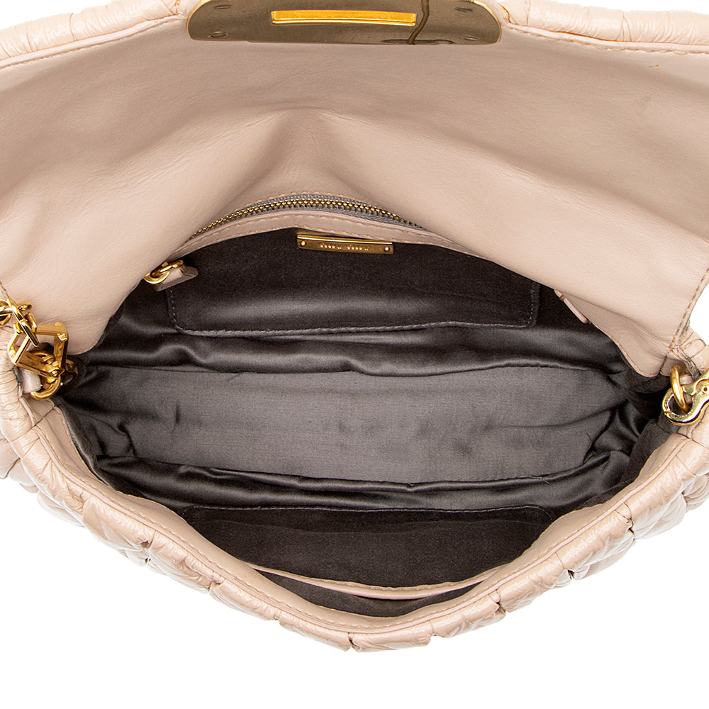 Miu Miu Matelasse Patent Leather Top Handle Flap Bag - FINAL SALE (SHF-20857)