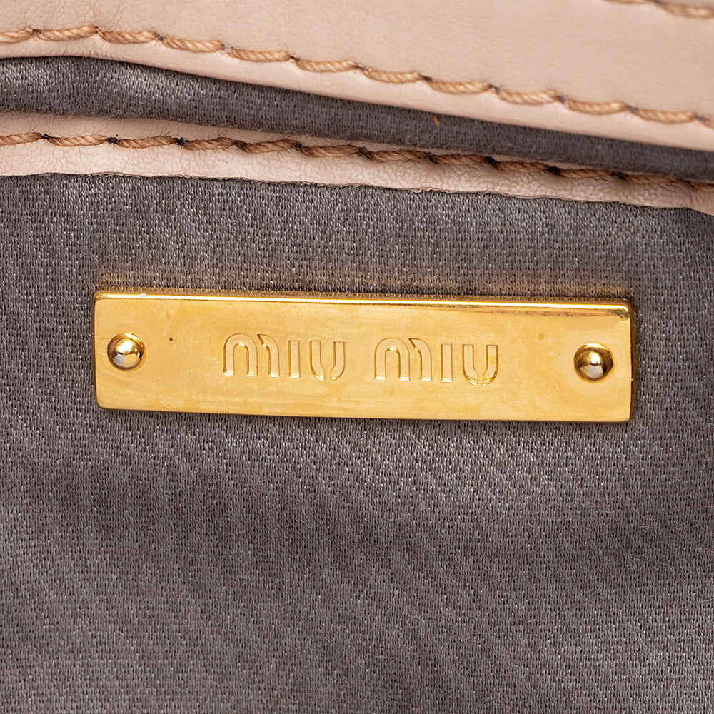 Miu Miu Matelasse Patent Leather Top Handle Flap Bag - FINAL SALE (SHF-20857)