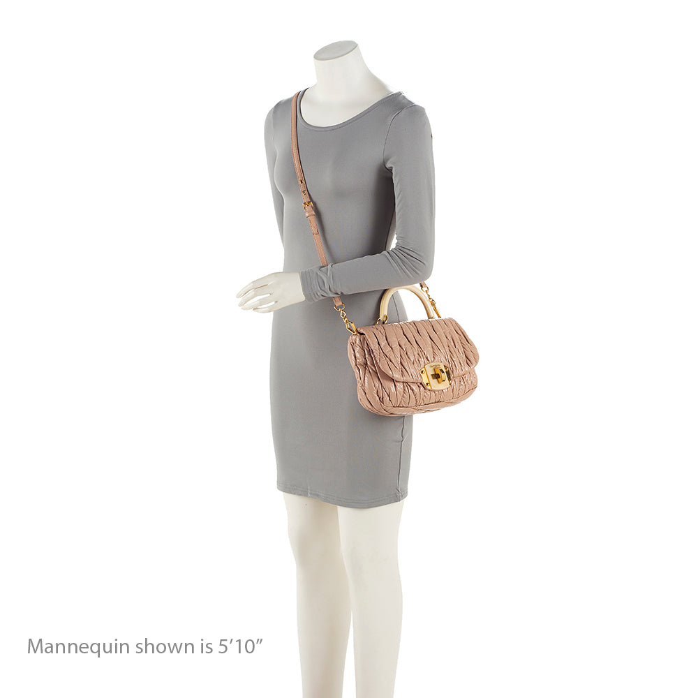 Miu Miu Matelasse Patent Leather Top Handle Flap Bag - FINAL SALE (SHF-20857)
